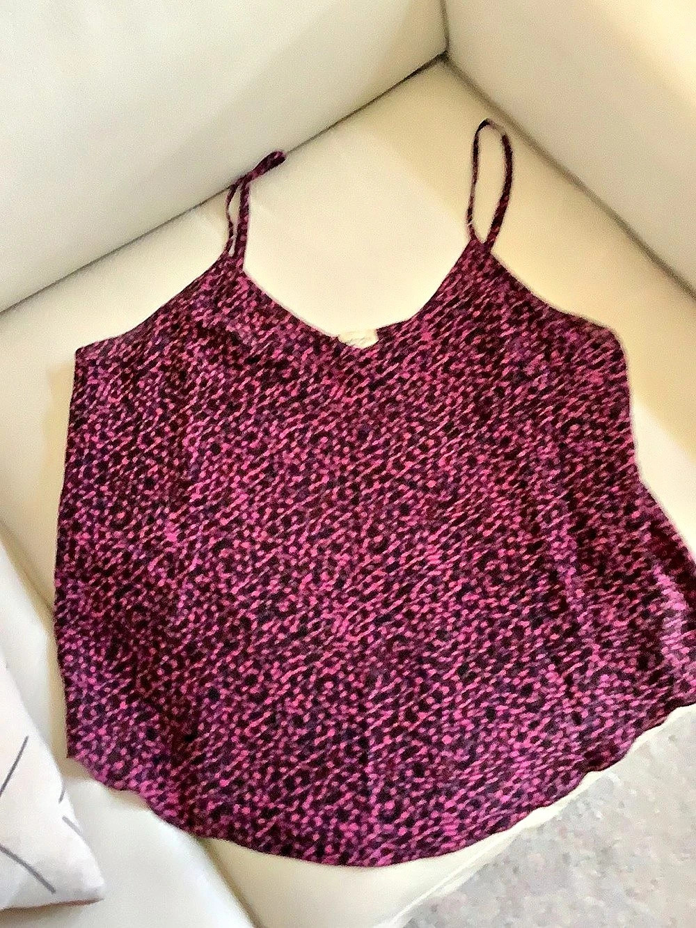 Wilfred Abstract Print Camisole in Pink & Black in 100% silk